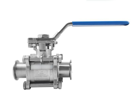 Sanitary three-piece high platform two way (half-encapsulate)ball valves