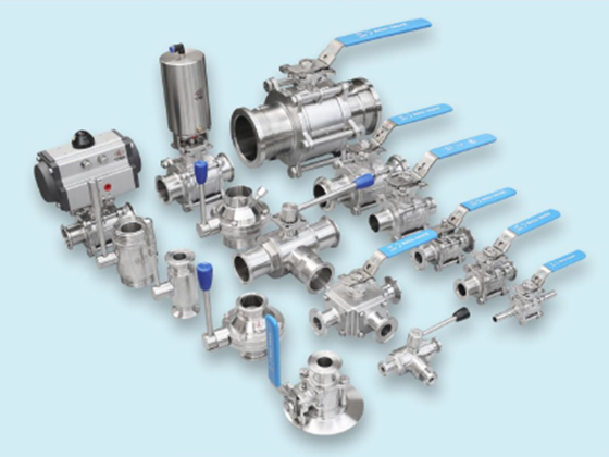 Sanitary three-piece high platform two way (half-encapsulate)ball valves