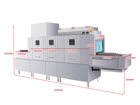 JK-S430A---4.3-meter integrated machine for washing, rinsing, disinfection, and drying
