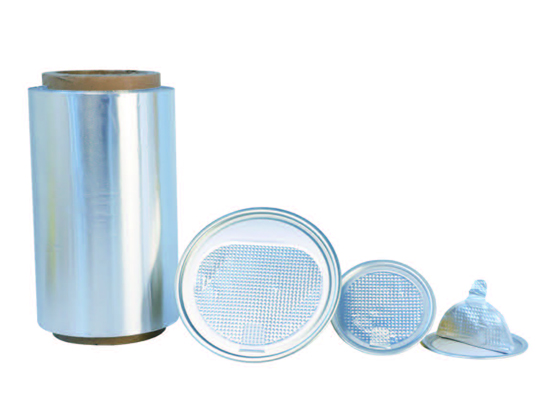 Aluminium foil for easy open peel off end