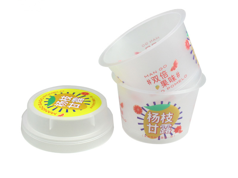 200ML Square PP Container Ice Cream Cup with Lids