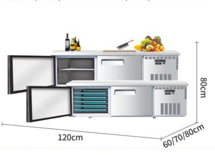 Horizontal air-cooled workbench/Drawer console