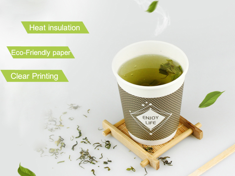 Disposable 7.5oz Double Wall Hot Paper Tea Cup