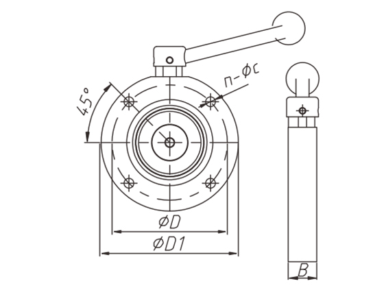 VACUUM MANUAL BUTTERFLY VALVE
