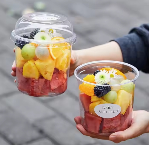 Factory Clear Disposable Fruit Salads Cold Beverage and Sandwiches Deli Container Plastic Bowls Cups