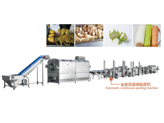 Rhizome continuous peeling cleaning line Root peeling machine