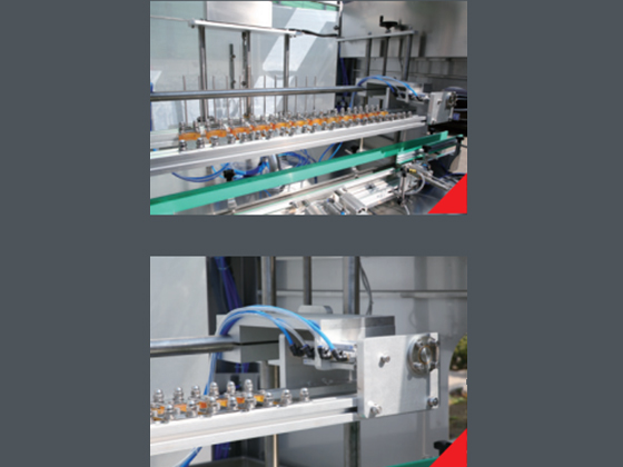 Linear automatic bottle rinsing machine