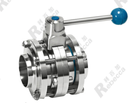 Three piece butterfly valve
