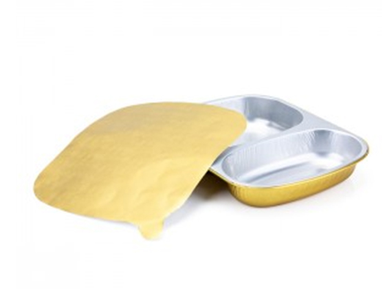 AP850B 2-Compartment sealable printed disposable ABLPACK Aluminum Foil tray container mould with Sealer Lid honey jam sa