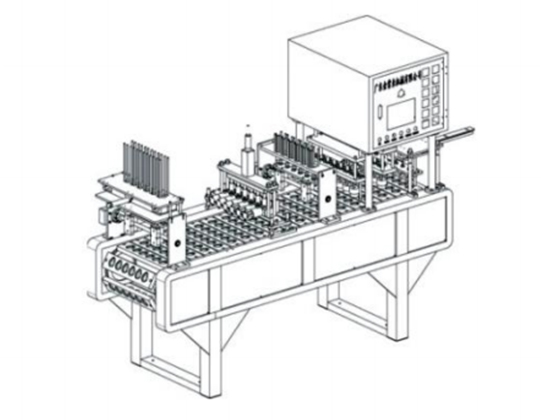 Fully automatic one out four filling and sealing machine