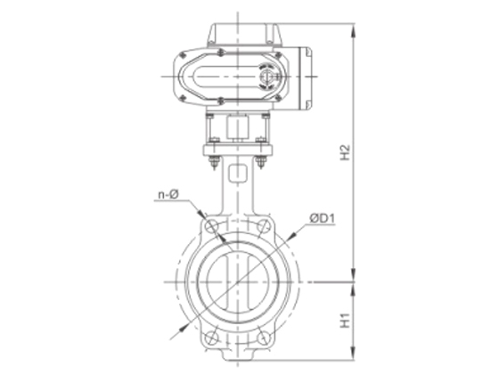 Electric Wafer-type Soft Sealed Butterfly Valve DN65