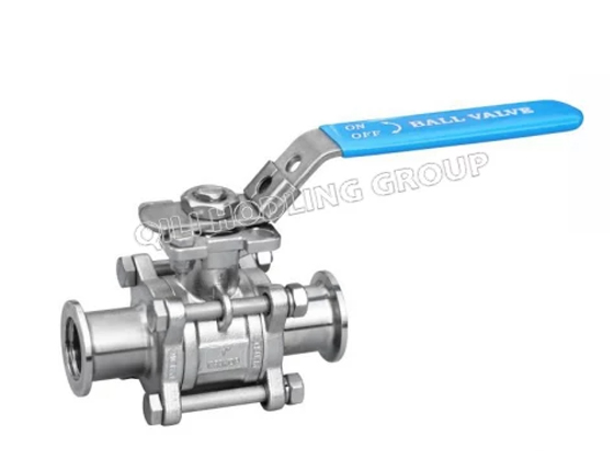 3 Piece Sanitary Stainless Steel Tube Bore encapsulated Ball Valve Full Port