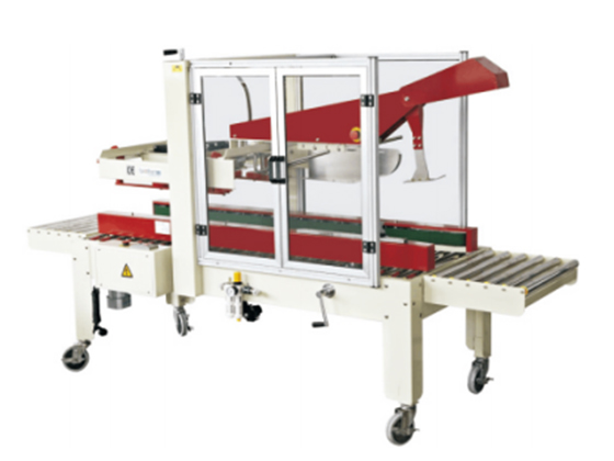 Carton Sealing Machine with auto. top flap folding device---FX-AT5050/D (Auto. Flap-folding Model)