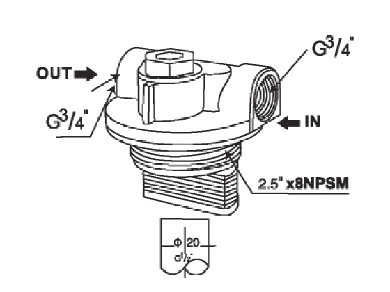 Water distributor Tank head XN-8-½(JD111)