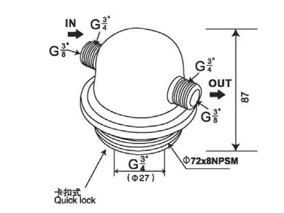 Water distributor Tank head XN-7-¾(JD110)