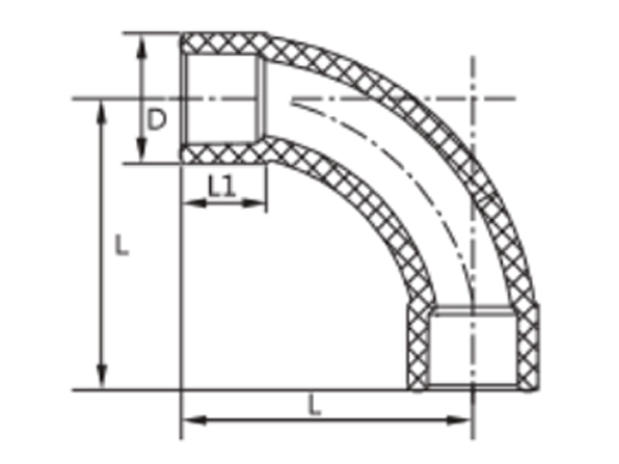90°Long Sweep bend (Soc xSoc)  8010072948  DN(MM)  32