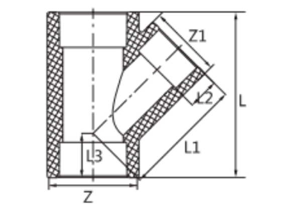 45°Reducing Wye (SocxSocxSoc)  8010072303  DN(MM) 50x40