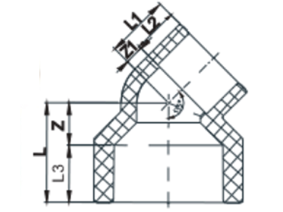 45° Reducing Elbow (Soc×Soc)  8010071162	 DN(MM) 50×32	
