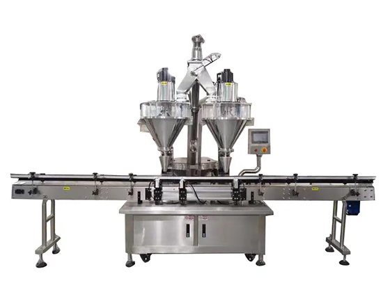Double heads powder filling machine
