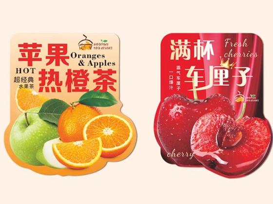 Juice beverage self-adhesive label