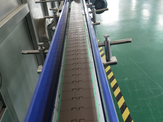 Single row chain plate conveyor line