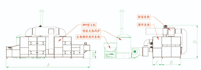 Single layer belt dryer