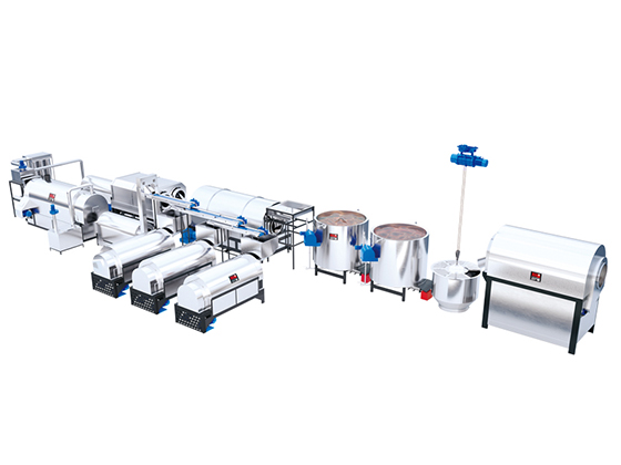 A production line for roasting 10 tons of watermelon seeds per day.