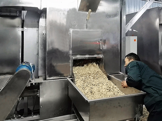 Peeling melon seeds wok