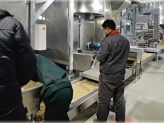 Peeling melon seeds wok