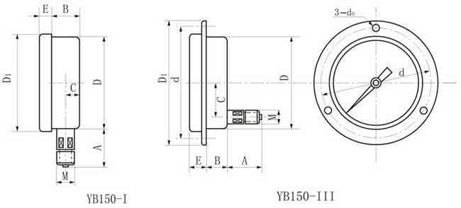 Precision pressure gauge YBl50-Ⅰ	