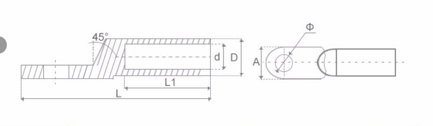DT-95 Copper Lug with Oil-Closing Copper Wire