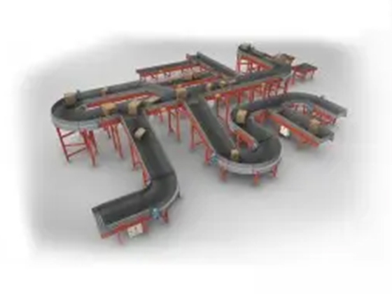 Belt curved conveyor straight PVC belt conveyor