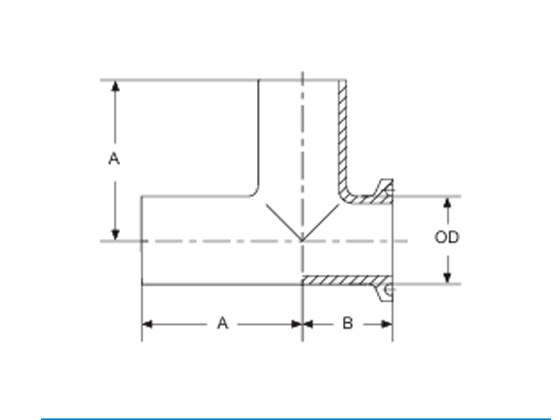  Hygienic Mechanical Joint:Short-Outlet Run Tee---DT-4.1.2-3