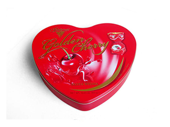 Heart-shaped chocolate tin box