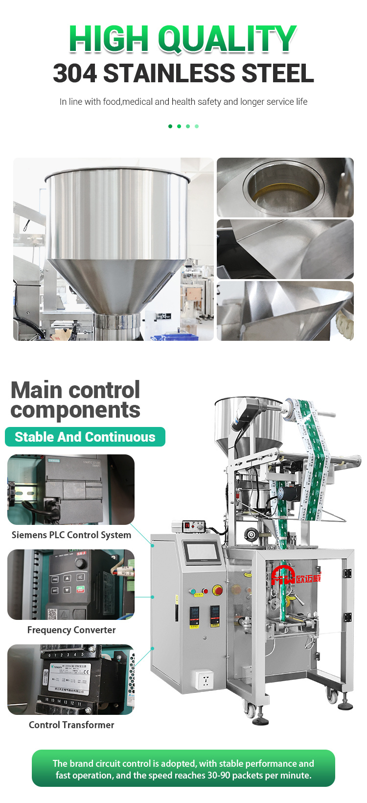OMW-TS320 3 Side Seal Granule Packing Machine