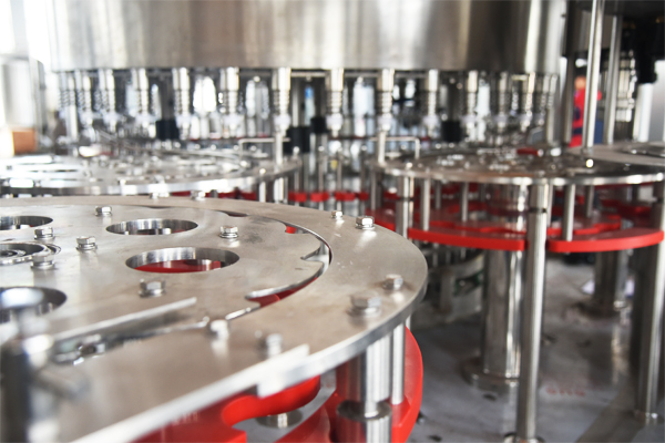 Filling section of soda filling machine