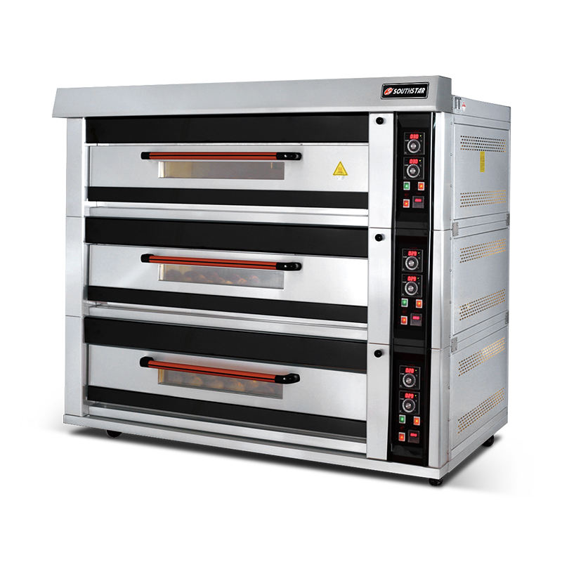 Commercial High Performance Gas Oven with 3 Decks 9 Trays