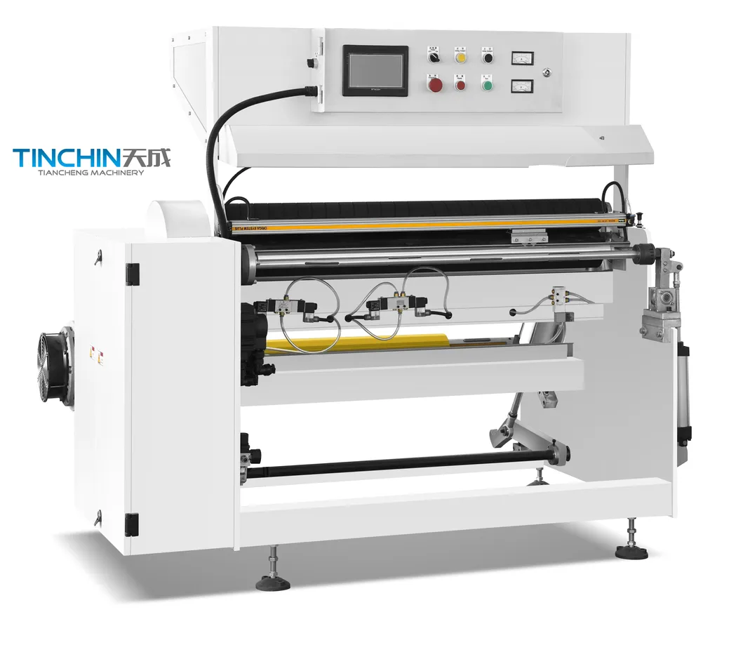 Automatic plastic film slitting rewinding machine & non woven roll to roll paper slitting machine ---TCJ-FJ800C
