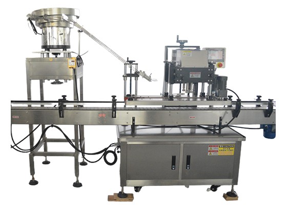 Vibratory Bowl Feeder + Dual-Head Four-Wheel Capping Machine