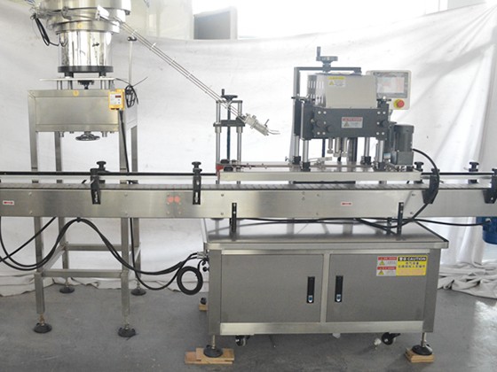 Vibratory Bowl Feeder + Dual-Head Four-Wheel Capping Machine