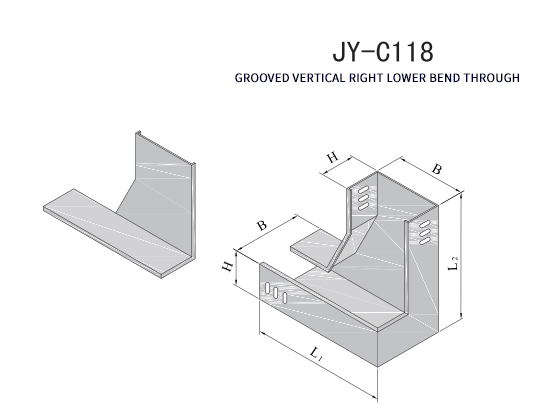 C118-50×50---Trough-Type Vertical Right-Down Bend 