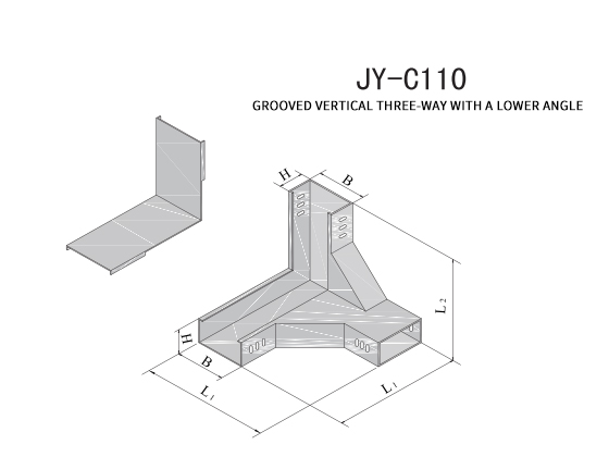 C110-150×50---Trough-Type Lower Corner Vertical Tee Section