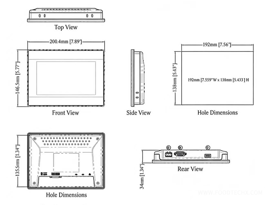 7" TFT LCD Touch Screen Human-Machine Interface (HMI) Features