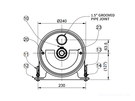 8-inch End-port 4-element  Membrane Vessel
