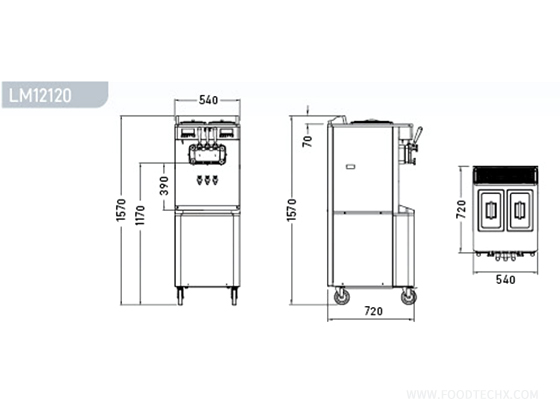 Vertical Double-Cylinder Ice Cream Maker C1208D-H