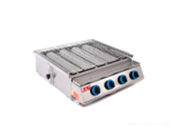Large 4-Burner Barbecue Grill (Steel Plate)