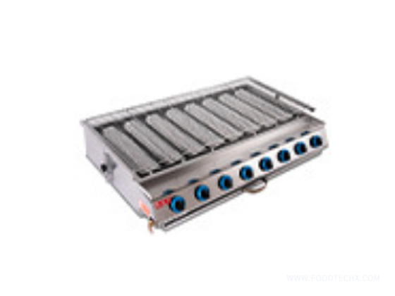 Large 8-Burner Barbecue Grill (Steel Plate)