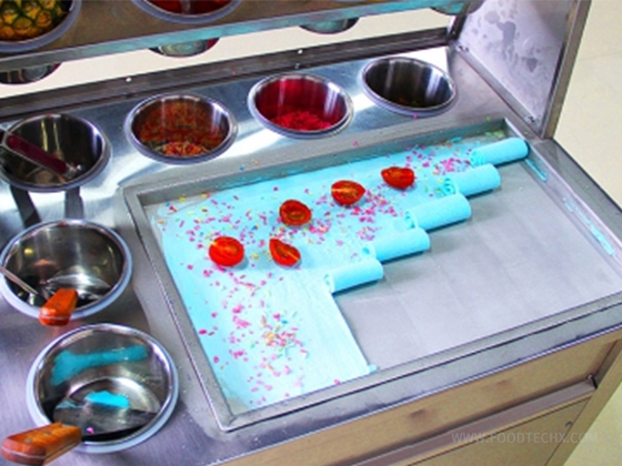 Rectangular pan fried ice cream roll machie with 10 barrels---ZB-CBJ60
