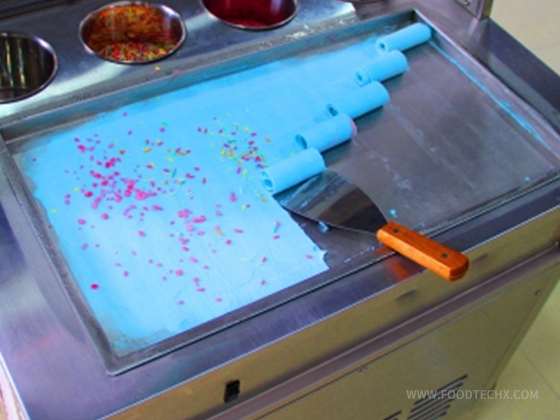 Rectangular pan fried ice cream roll machie with 10 barrels---ZB-CBJ60
