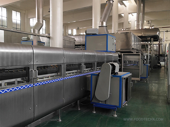 Deep-frying round noodle equipment